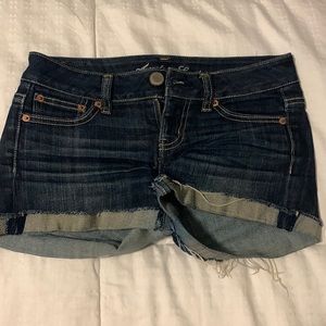 Dark wash jean shorts